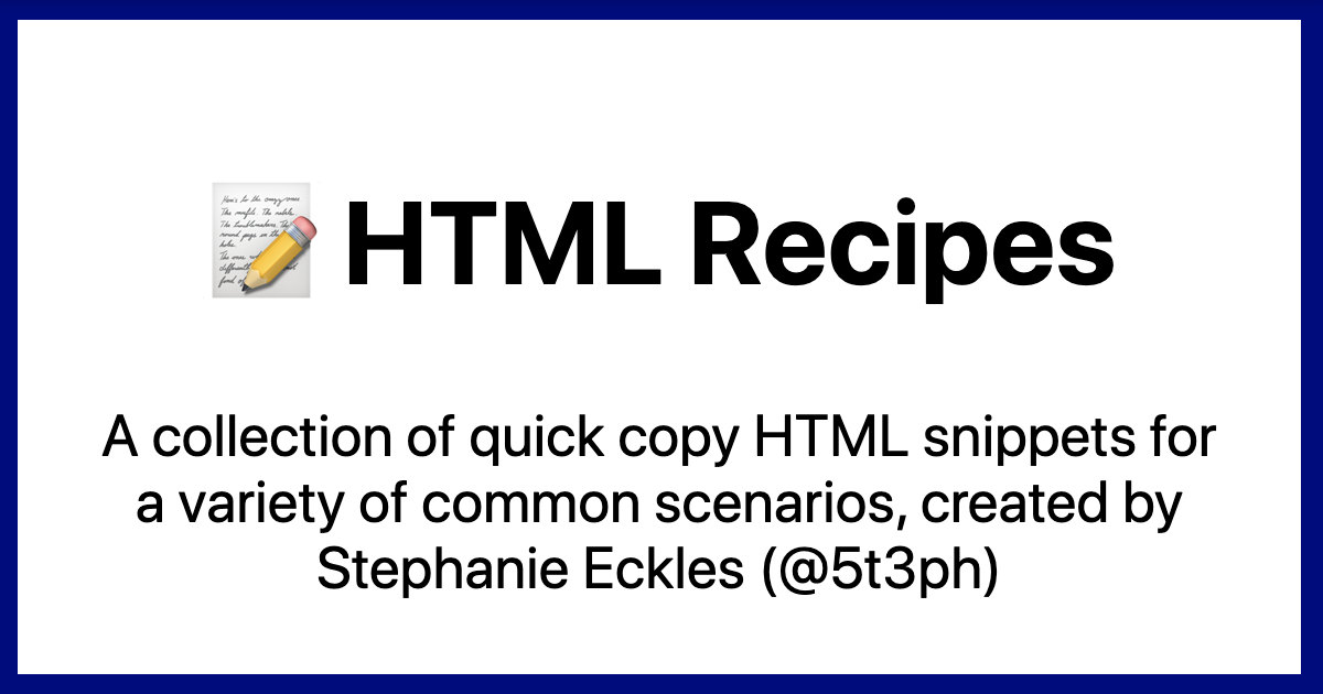 HTML Recipes